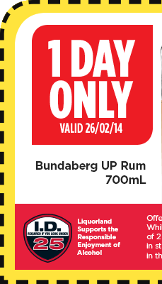1 Day only Valid 26/02/14